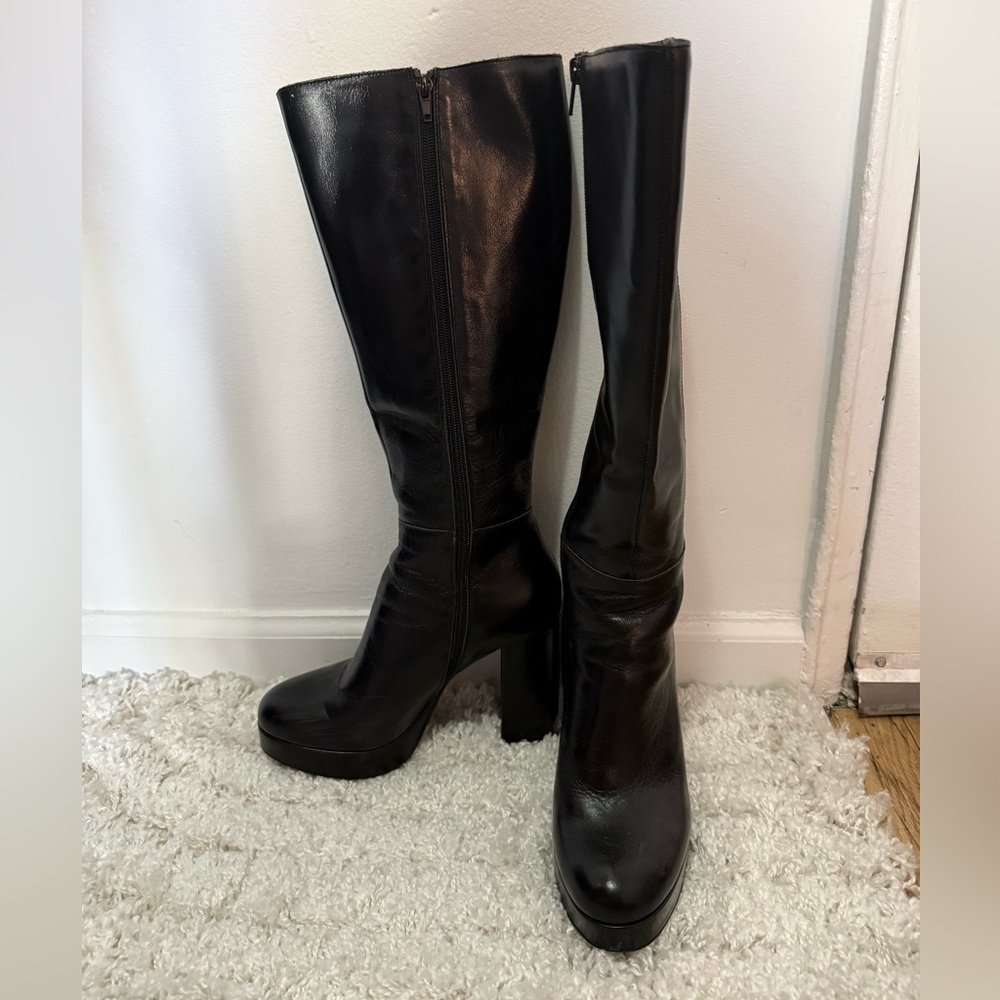 Steve Madden Azura Womens Leather Tall Knee-High Boots - Picture 2 of 6
